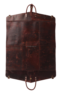 Portador de traje de cuero de alta calidad, bolsa de viaje hecha a mano personalizada, características a prueba de polvo colgantes, padrinos de boda plegables, 2017 - Product Image 6