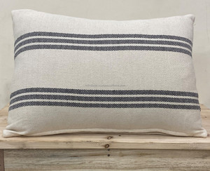 ปลอกหมอนอิงผ้าฝ้ายโบฮีเมียน100% หมอนอิงตกแต่งสำหรับห้องนั่งเล่นปลอกหมอนลายทางและสีพื้น - Product Image 2