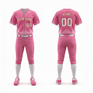 Custom Design <b>Baseball</b> Uniform <b>Set</b> with Button Jersey Pants 100% Polyester Quick Dry & Breathable All Seasons for Team Sports - Product Image 3