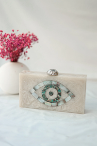 Chic Resin Epoxy Bridal Handbag Stylish Hard Shell <b>Evening</b> Clutch For Women Wedding Party Fashion Collection - Product Image 3
