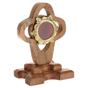 Relicario Católico de Madera Hecho a Mano con Centro de Latón Dorado, Decoración para Altar de Iglesia, Exhibición de Artefactos Religiosos, Suministro Personalizado al por Mayor - Product Image 2