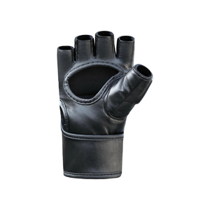Guantes de entrenamiento de cuero de medio dedo con cierre de velcro para artes marciales para adultos - Product Image 3