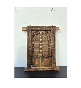Ventana de Madera Tallada a Mano, Estilo Moderno y Vintage, Decoración Versátil para Sala de Estar, Dormitorio, Comedor, Oficina en Casa, Baño y Exteriores - Product Image 1