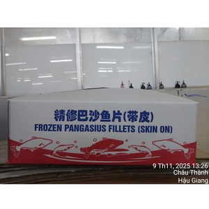 Filets de poisson Pangasius surgelés du Vietnam, qualité A/B, emballage en vrac IQF, 10-12 cm, avec peau, durée de conservation de 24 mois, produits de la mer - Product Image 1