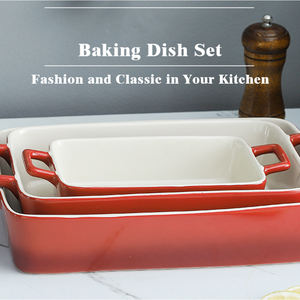 Casserole rectangulaire classique blanche, grande capacité, avec couvercle, en céramique, résistante à la chaleur, compatible four et lave-vaisselle - Product Image 6