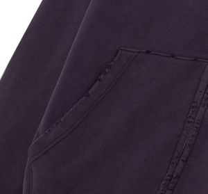 Sudaderas con Capucha y Cremallera para Hombre, Estilo Urbano, con Logotipo Personalizado OEM, Lavado Ácido, Vintage, Bordado Desgastado, 100% Algodón Grueso, Corte Cuadrado - Product Image 6