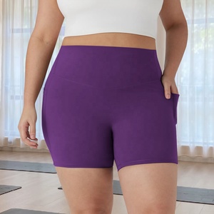 Shorts Deportivos para Mujer con Bolsillos Laterales, Cintura Alta, para Correr, Entrenamiento, Fitness, Yoga, Transpirables, Ropa Deportiva Activa - Product Image 1