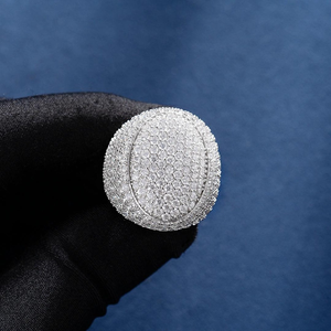 <b>Large</b> Brilliant Cut Diamond Hip Hop Cluster <b>Rings</b> 925 Sterling Silver Rhodium Plated Unisex Wedding Engagement Anniversary Party - Product Image 5