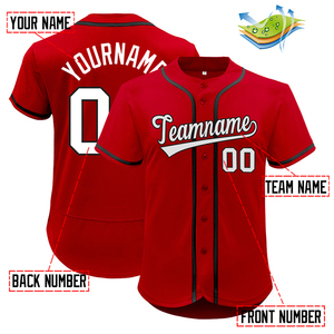 Camiseta de Béisbol Roja Personalizada con Nombre del Equipo y Número, Impresión Serigrafiada, Manga Corta, Unisex, Transpirable, Uniforme de Poliéster para Adultos - Product Image 2