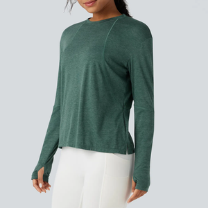 Camiseta Deportiva de Manga Larga para Mujer, Secado Rápido, Transpirable, para Yoga, Adelgazante, Fitness, 100% Poliéster Ecológico, Tallas Grandes - Product Image 3