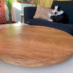 Wood Double Tier Rotating Tray Smooth-Spin Lazy Susan for <b>Tabletop</b> Spice Serving - Product Image 1