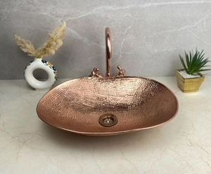Moderno Lavabo de Baño de Cobre con Tamaño Personalizado, Escurridor, Capacidad de 9L, Montaje de Grifo de un Solo Orificio, Resistente al Agua - Product Image 5