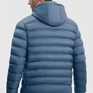 <b>Mens</b> Insulated Thick Puffer <b>Jacket</b> Removable Hood Water Resistant 100% Nylon Soft Fabric 4 Pocket Elastic Cuffs Adjustable Front - Product Image 1