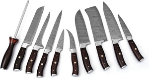 TARJ ENTERPRISES Handmade Damascus Stainless Steel 67-Layer 10-Piece Ambidextrous Durable <b>Sharp</b> Sustainable <b>Knife</b> Set - Product Image 2