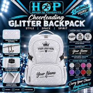 Mochila brillante personalizada con logotipo bordado, mochila de animadora, ligera, personalizable con colores brillantes, bolsa deportiva brillante. - Product Image 2