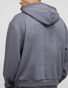 Ensemble de survêtement unisexe gris uni 100 % coton molletonné coupe-vent avec logo personnalisé, veste imprimée et pantalon de jogging ample de luxe – Vente chaude OEM - Product Image 3
