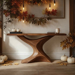 Mesa Auxiliar Moderna Hecha a Mano, Mesa Consola de Madera Única para Entrada, Comedor u Hotel, Decoración Rústica para el Hogar - Product Image 4