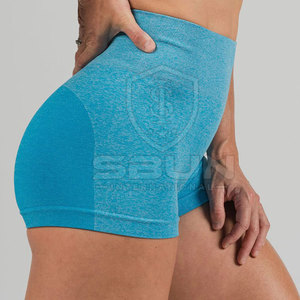 Breathable Eco-Friendly Quick Dry Satin Custom Made High Waist <b>Compression</b> <b>Shorts</b> for <b>Women</b> Gym and Fitness Wear High Quality - Product Image 4