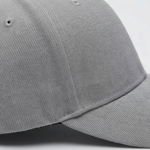 Casquette de baseball grise à 6 panneaux unisexe, ajustable, en sergé de coton de couleur unie, style décontracté, taille adulte - Product Image 5
