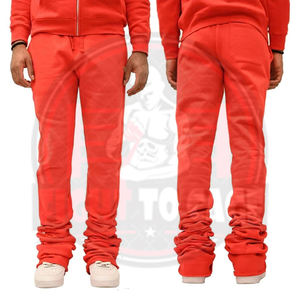 Pantalones Deportivos Rojos para Hombre con Logotipo Personalizado, Pantalones de Felpa Gruesa, Ajustados, Estilo Urbano, Pantalones Deportivos Apilados para Hombre - Product Image 4