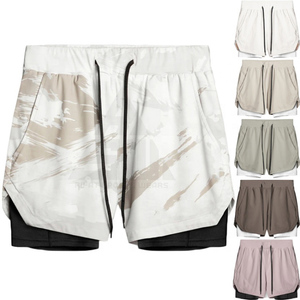 ST01 Summer Casual <b>Mid</b> Anti-Wrinkle Breathable Quick Dry Polyester Board Shorts Men's Sports Workout Running Training Gym Shorts - Product Image 2