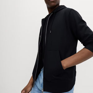 Sudadera con capucha gruesa de corte casual con cremallera completa, cordón ajustable y hombro caído para hombre - Product Image 5