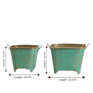 Maceta Decorativa de Hierro Galvanizado para Decoración de Plantas en Jardín, Balcón y Exteriores de Casas Modernas - Product Image 2
