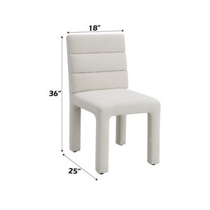 Set di 2 Sedie Laterali Hettie in Bouclé Beige per Arredamento Soggiorno - Product Image 2