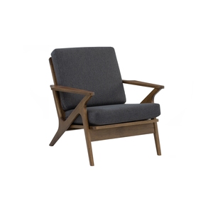 Luxury Bentwood <b>Frame</b> 1-Seater <b>Sofa</b> with Sculptural Z- Arm <b>Frame</b> and Tapered Solid <b>Wood</b> Legs for Modern Lounge and Living Room - Product Image 1