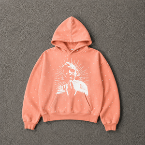 Sweat-shirt à capuche graphique en strass motif abeille, coupe oversize, streetwear, en coton délavé, unisexe, vintage, décontracté, hiver - Product Image 5