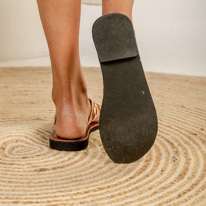 Handmade Genuine Fur Sandals For Women Real Western Style Open-Toe Flats Casual Outdoor Flipflops <b>Animal</b> <b>Print</b> <b>Slides</b> Flippers - Product Image 5