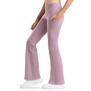 Pantalones de Yoga de Cintura Alta, Ligeros y Transpirables para Niñas, Uniformes Escolares, Leggings Ajustados de Nailon y Elastano con Bolsillos - Product Image 3