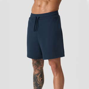 Men's Solid Color Cotton Bermuda <b>Shorts</b> Mid Waist Drawstring Casual Wear Breathable knitted Fabric - Product Image 5