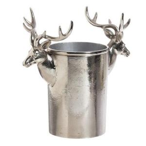 Seau à glace en acier inoxydable avec poignées en forme de tête de cerf, design original pour la décoration de fête, résistant à la rouille, forme ronde - Product Image 1