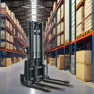 Desain baru Stacker palet listrik Walkie pengangkat tangan hidrolik 1M 3M bertenaga baterai 2 Ton kapasitas Lithium forklift penjualan - Product Image 4