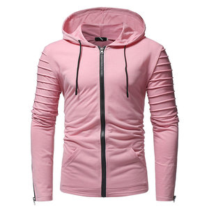 Wholesale Men's Winter Zipper Hoodie Custom 100% Cotton Double Layer Pure <b>Orange</b> White Windproof <b>Fleece</b> Lining Customized - Product Image 1