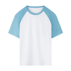 Polyester / Coton 200 g/m² Manches trois-quarts Manches raglan Garçons et filles Collège Université OEM Blanc Uni Impression personnalisée - Product Image 1