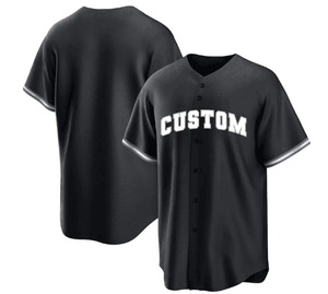 OEM Mens Baseball Jersey Button <b>Down</b> Shirts Short Sleeve Hipster Hip Hop Sports Uniforms Custom Baseball Jerseys Blank Wholesale - Product Image 2