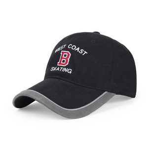 Gorra de Béisbol West Coast Skating Azul Marino con Logotipo Rojo B, Ajustable, de 6 Paneles, de Algodón de Secado Rápido, para las Cuatro Estaciones, para Adultos, Uso Casual - Product Image 4