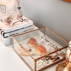 Decorative Metal & Glass Storage Boxes With Metal Frame For Jewelry Organizers And Customized Glass Jewelry Boxes - Product Image 6