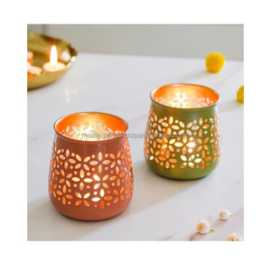 Embossed Iron Steel Tea Light <b>Holder</b> Artistic Handcrafted Votive Candle Stand for Dining Table Home Decoration Christmas Modern - Product Image 2