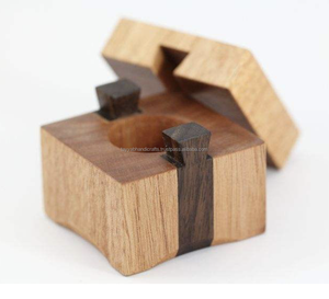 High Quality Walnut Wood Rectangle <b>Ring</b> Box Square <b>Magnetic</b> Closure Engraved Printing Customizable Logo for Wedding Valentine's - Product Image 6