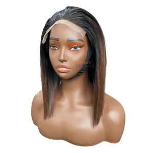 Perruques en cheveux humains Remy de style Bob sans colle, couleur marron, taille moyenne, avec dentelle HD 5x5, vente en gros - Product Image 6