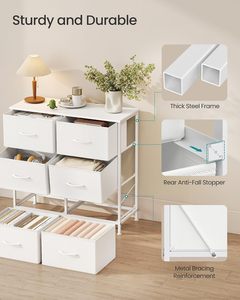 ตู้เสื้อผ้าสีขาวสไตล์โมเดิร์น 6 ลิ้นชัก สำหรับเฟอร์นิเจอร์ห้องนอน - Product Image 3