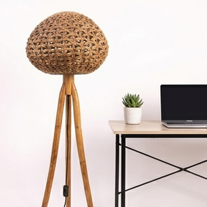 Lámparas de pie de jacinto de agua tejidas a mano, trípode de madera natural, linterna ecológica, luz de pie bohemia para sala de estar, decoración de resort - Product Image 2