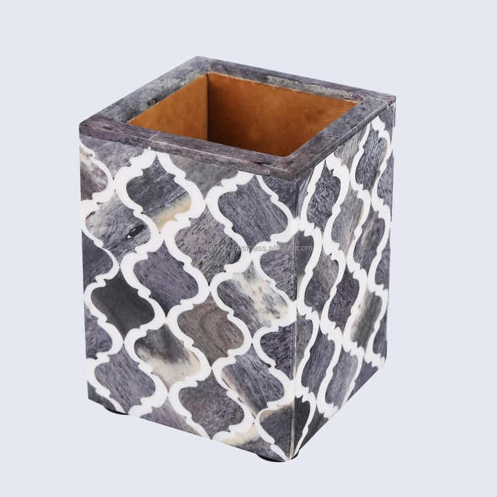 Direct Factory Supply 3x4 Bone & Resin Pen & Pencil Holder Moroccan Design Available in 5 Colors with Custom Packaging
