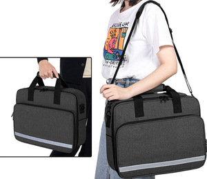 Bolsa Médica de Viaje Roja Compacta, Estuche de Primeros Auxilios de Tela Oxford Resistente con Lazos Elásticos Internos y Mosquetón - Product Image 5