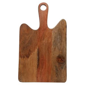 Planche à découper rectangulaire en bois avec poignée, finition naturelle, incrustation en résine, prix abordable, haute qualité - Product Image 4