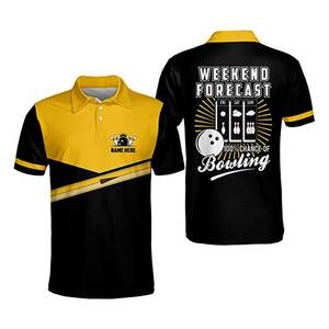 Vente en gros de maillots de bowling en polyester 100% avec impression par sublimation, design graphique, streetwear en coton, manches courtes - Product Image 1