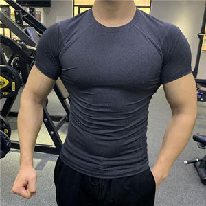 T-shirt de sport pour homme en gros, séchage rapide, coupe ample, compression, col rond, respirant à l'avant - Product Image 4